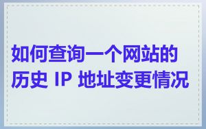 如何查询一个网站的历史 IP 地址变更情况