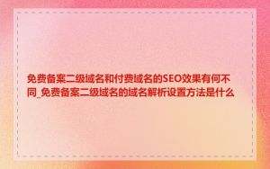 免费备案二级域名和付费域名的SEO效果有何不同_免费备案二级域名的域名解析设置方法是什么