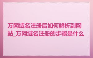 万网域名注册后如何解析到网站_万网域名注册的步骤是什么