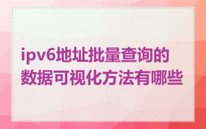 ipv6地址批量查询的数据可视化方法有哪些