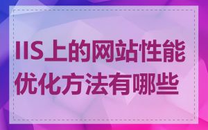 IIS上的网站性能优化方法有哪些