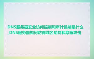 DNS服务器安全访问控制和审计机制是什么_DNS服务器如何防御域名劫持和欺骗攻击