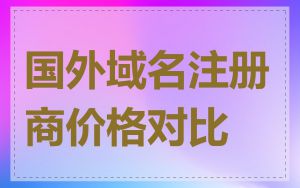 国外域名注册商价格对比