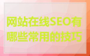 网站在线SEO有哪些常用的技巧