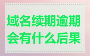 域名续期逾期会有什么后果