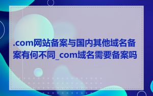 .com网站备案与国内其他域名备案有何不同_com域名需要备案吗