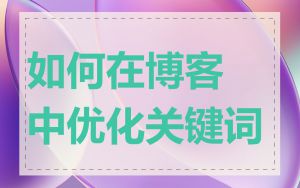 如何在博客中优化关键词