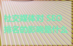 社交媒体对 SEO 排名的影响是什么