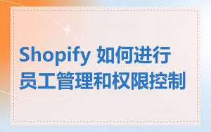 Shopify 如何进行员工管理和权限控制