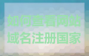如何查看网站域名注册国家