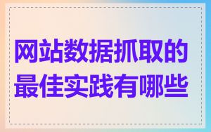 网站数据抓取的最佳实践有哪些