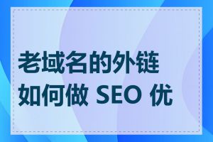 老域名的外链如何做 SEO 优化
