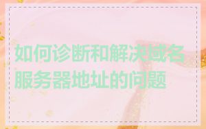 如何诊断和解决域名服务器地址的问题