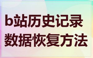 b站历史记录数据恢复方法
