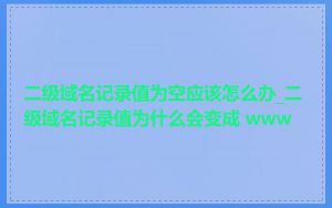 二级域名记录值为空应该怎么办_二级域名记录值为什么会变成 www