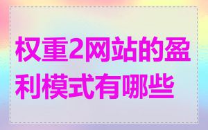权重2网站的盈利模式有哪些