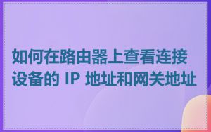 如何在路由器上查看连接设备的 IP 地址和网关地址