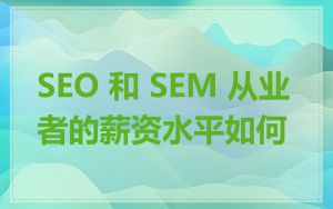 SEO 和 SEM 从业者的薪资水平如何