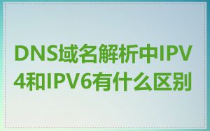 DNS域名解析中IPV4和IPV6有什么区别