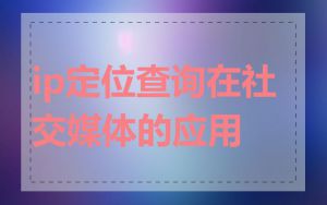 ip定位查询在社交媒体的应用
