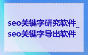 seo关键字研究软件_seo关键字导出软件