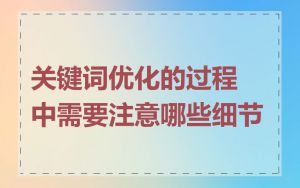 关键词优化的过程中需要注意哪些细节