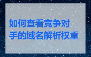 如何查看竞争对手的域名解析权重
