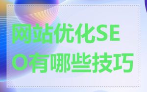 网站优化SEO有哪些技巧