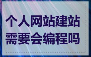 个人网站建站需要会编程吗