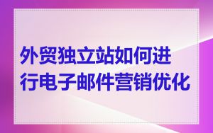 外贸独立站如何进行电子邮件营销优化