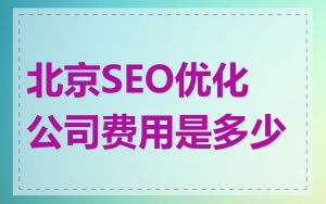 北京SEO优化公司费用是多少