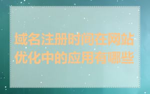 域名注册时间在网站优化中的应用有哪些