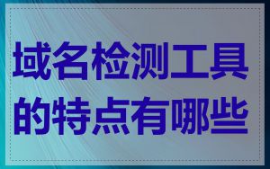 域名检测工具的特点有哪些