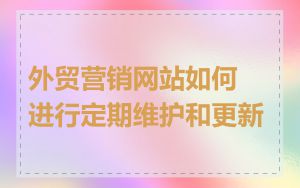 外贸营销网站如何进行定期维护和更新