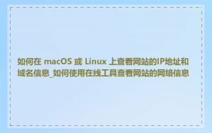 如何在 macOS 或 Linux 上查看网站的IP地址和域名信息_如何使用在线工具查看网站的网络信息