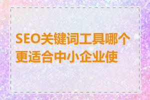 SEO关键词工具哪个更适合中小企业使用