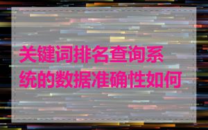 关键词排名查询系统的数据准确性如何