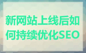 新网站上线后如何持续优化SEO