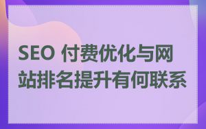 SEO 付费优化与网站排名提升有何联系