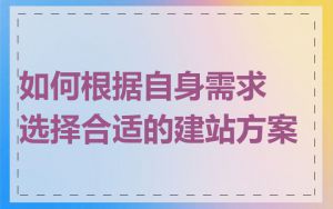 如何根据自身需求选择合适的建站方案