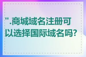 ".商城域名注册可以选择国际域名吗?"