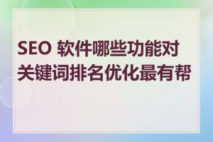 SEO 软件哪些功能对关键词排名优化最有帮助