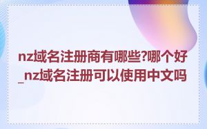 nz域名注册商有哪些?哪个好_nz域名注册可以使用中文吗
