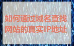 如何通过域名查找网站的真实IP地址