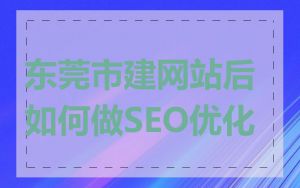 东莞市建网站后如何做SEO优化