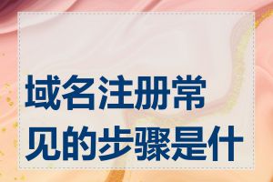 域名注册常见的步骤是什么