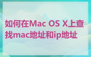 如何在Mac OS X上查找mac地址和ip地址