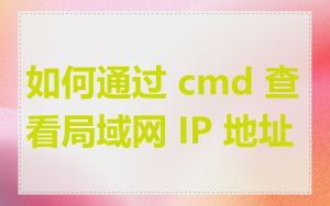 如何通过 cmd 查看局域网 IP 地址
