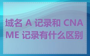 域名 A 记录和 CNAME 记录有什么区别