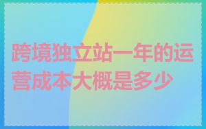 跨境独立站一年的运营成本大概是多少